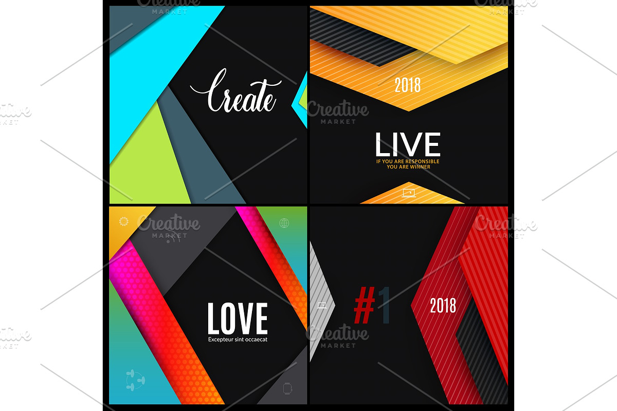 Set. Material design of abstract vector elements for graphic template. in Illustrations - product preview 8