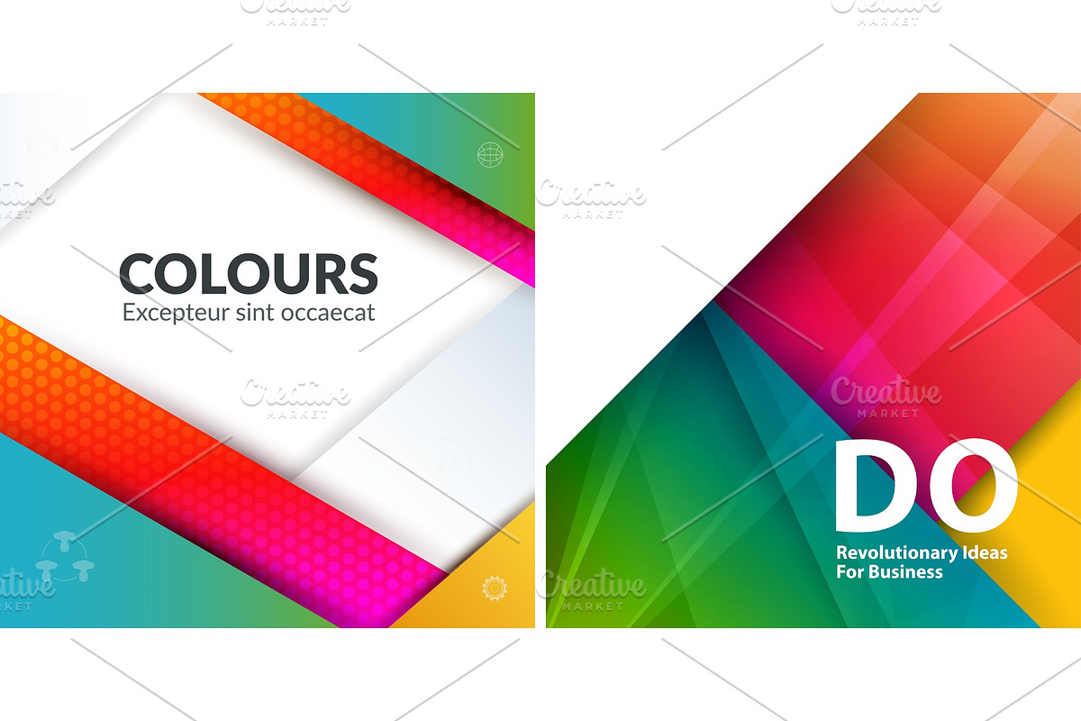 Set. Material design of abstract vector elements for graphic template. in Illustrations - product preview 8