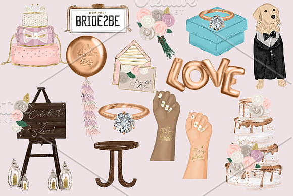 Wedding Day Illustration Clipart in Illustrations - product preview 1