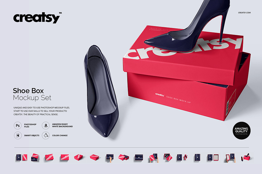 Shoe Box Mockup Set in Product Mockups - product preview 8