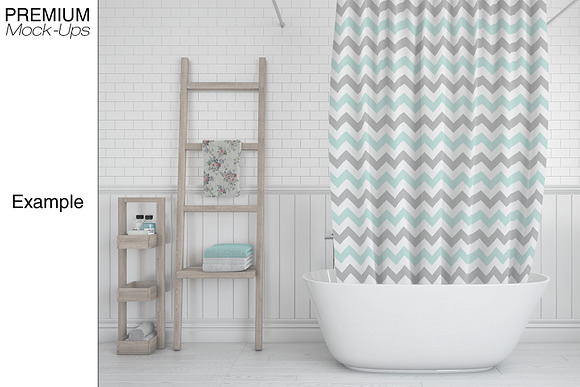 Bath Curtain Mockup Pack in Product Mockups - product preview 4