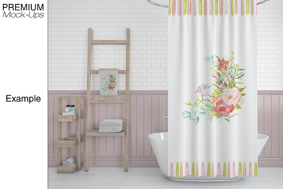 Bath Curtain Mockup Pack in Product Mockups - product preview 7