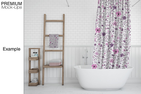 Bath Curtain Mockup Pack in Product Mockups - product preview 14