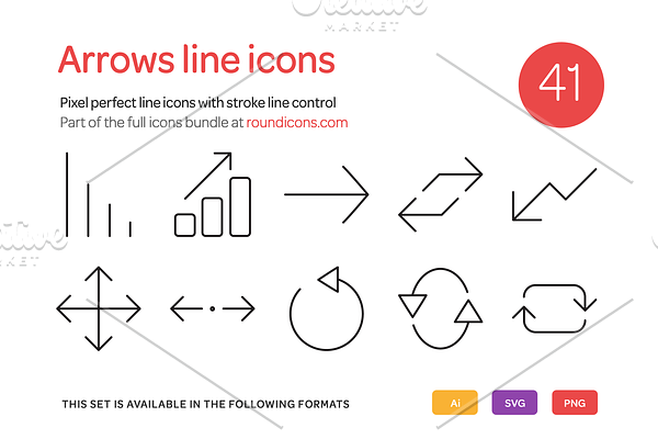 Arrows Line Icons Set
