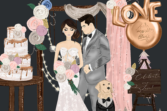 Wedding Day Illustration Clipart in Illustrations - product preview 5