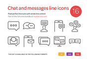 Chat and Messages Line Icons Set