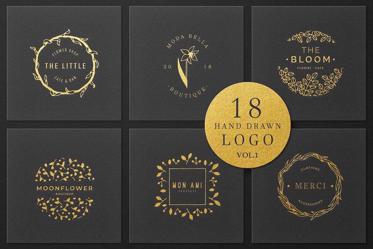 18 Hand Drawn Logo VOL.1 in Logo Templates - product preview 8