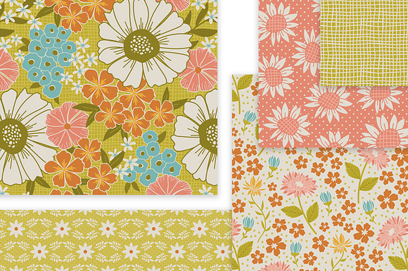 Vintage Floral Feedsack Patterns in Patterns - product preview 4