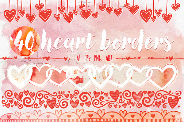 Valentine Heart Border Doodles
