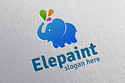 Colorful Elephant Vector Logo Design