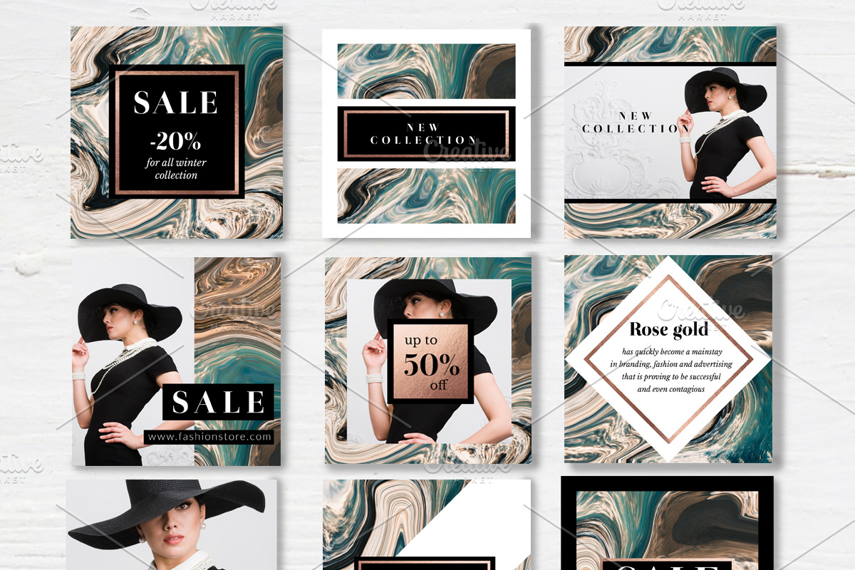 Marble instagram templates in Instagram Templates - product preview 8