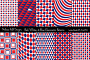Red, White & Blue Geometric Patterns