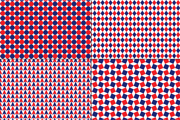 Red, White & Blue Geometric Patterns in Patterns - product preview 1