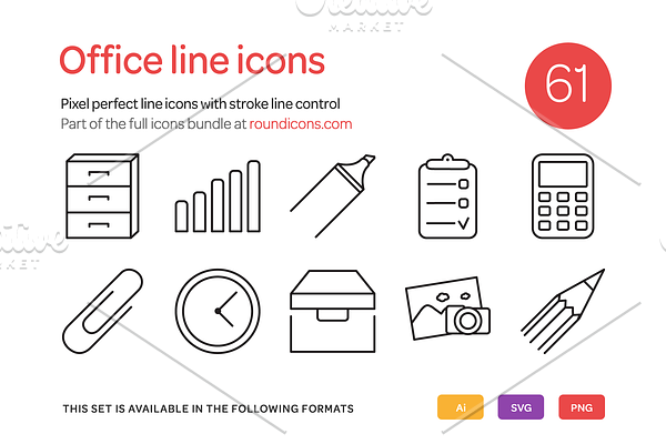 Office Line Icons Set
