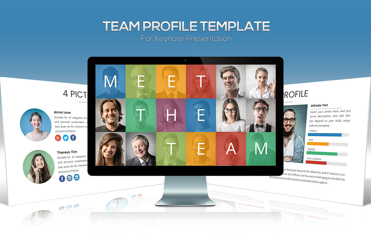 Team Profile Template for Keynote in Keynote Templates - product preview 8