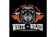 Wolf head for logo, american symbol, simple illustration, sport team emblem, design elements