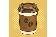 Coffee cup pop art vector illustration