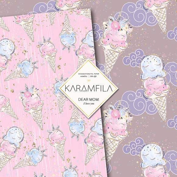 Mother and Baby Unicorns Patterns in Patterns - product preview 3