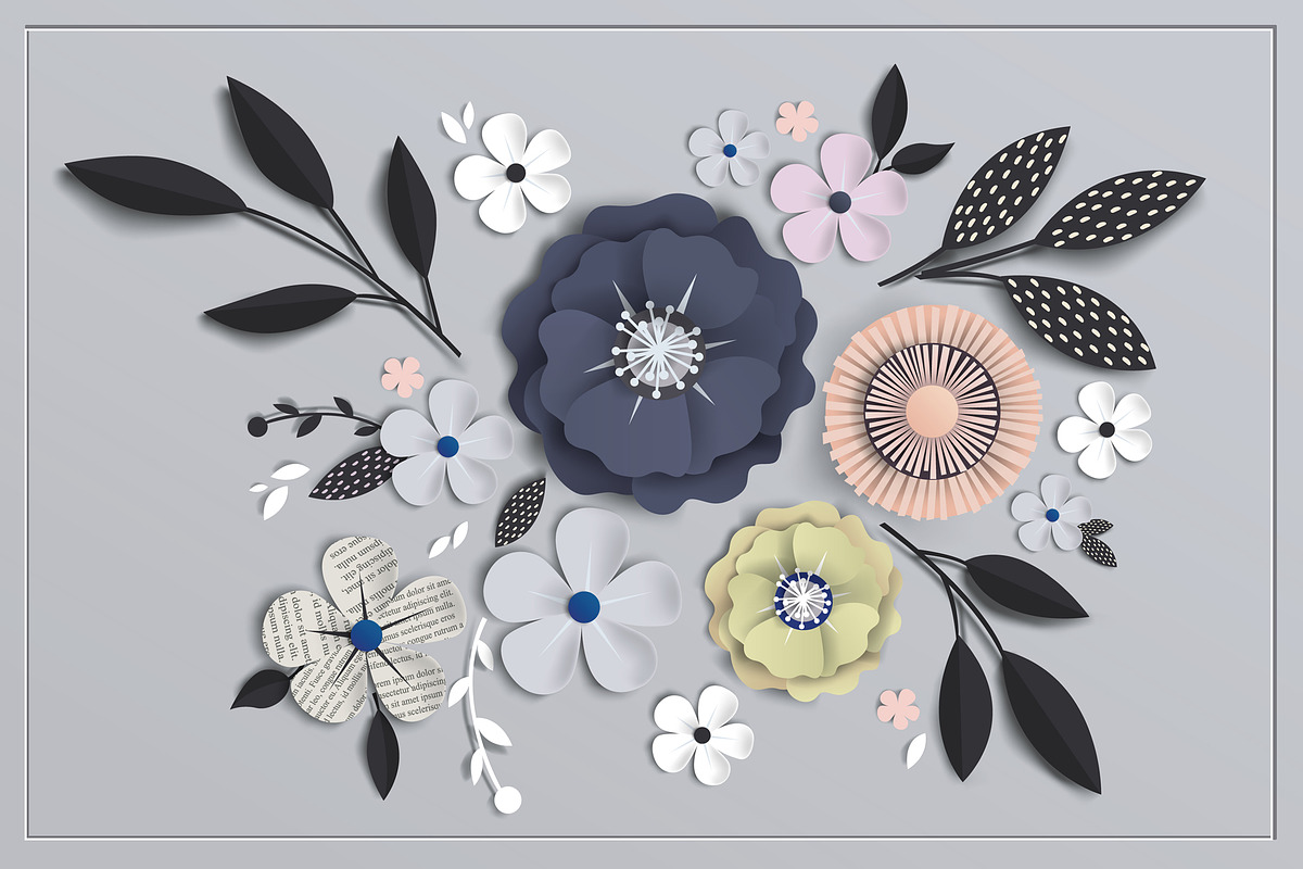 Paper flowers in Illustrations - product preview 8
