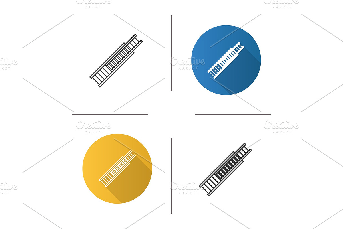 Double extension ladder icon in Graphics - product preview 8