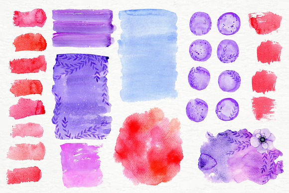 Watercolor background and blobs in Illustrations - product preview 2