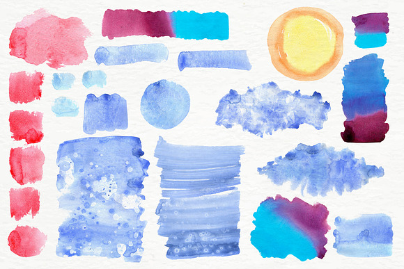Watercolor background and blobs in Illustrations - product preview 3