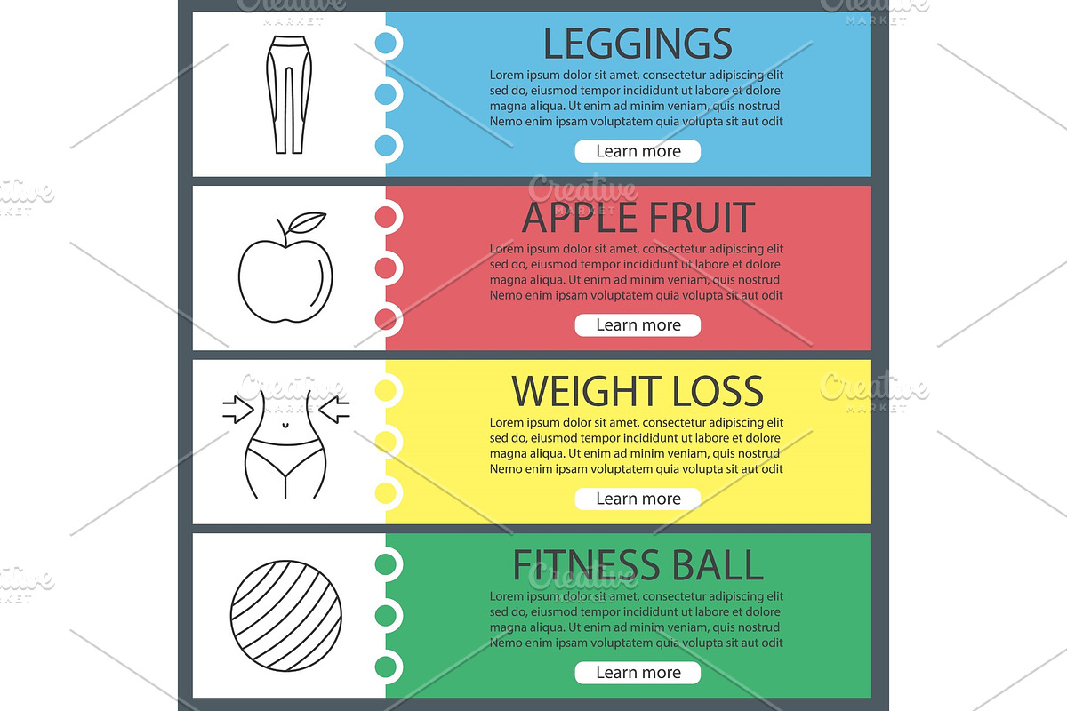 Fitness web banner templates set in Product Mockups - product preview 8