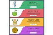 Fitness web banner templates set