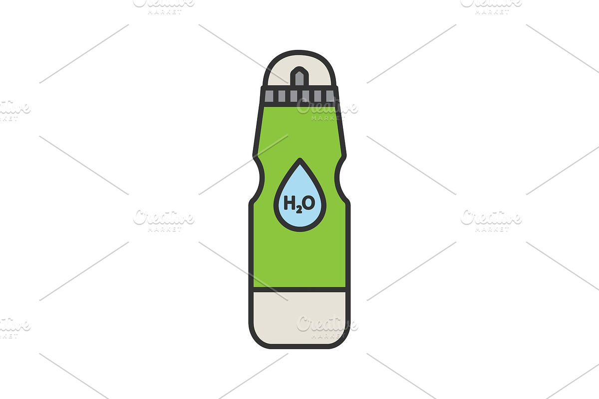 Sports water bottle color icon in Graphics - product preview 8