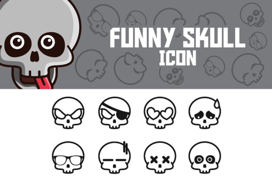 Funny Skull Icon in Skull Icons - product preview 8