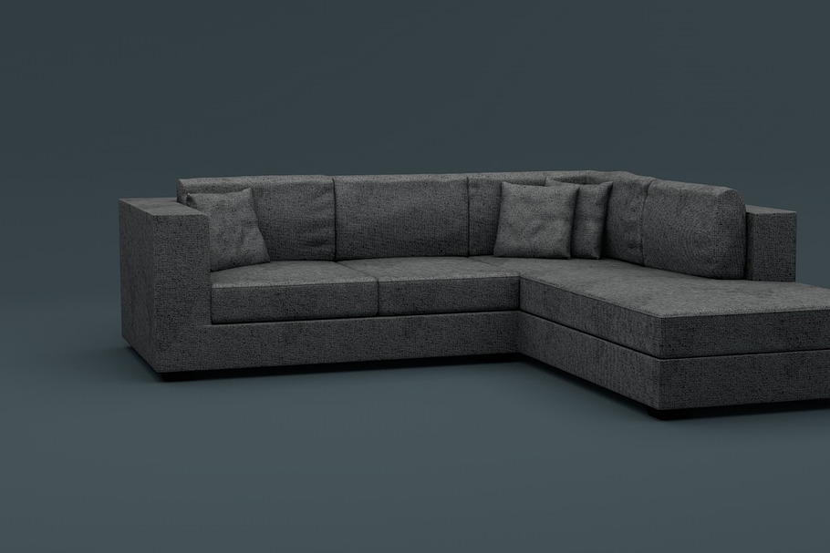 L Shaped Couch in Furniture - product preview 8