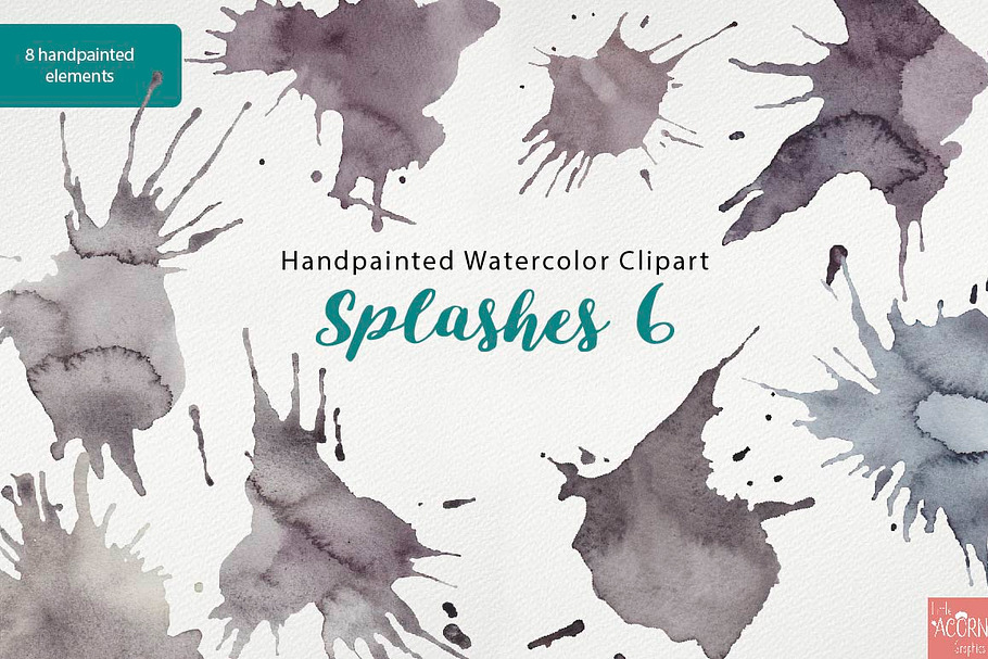 Watercolor Clipart Splashes 6 in Illustrations - product preview 8