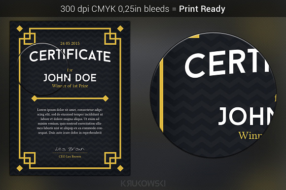 Dark Certificate Template in Stationery Templates - product preview 1