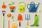 Garden sticker design elements.