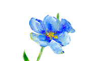 Hand painted modern style blue flower