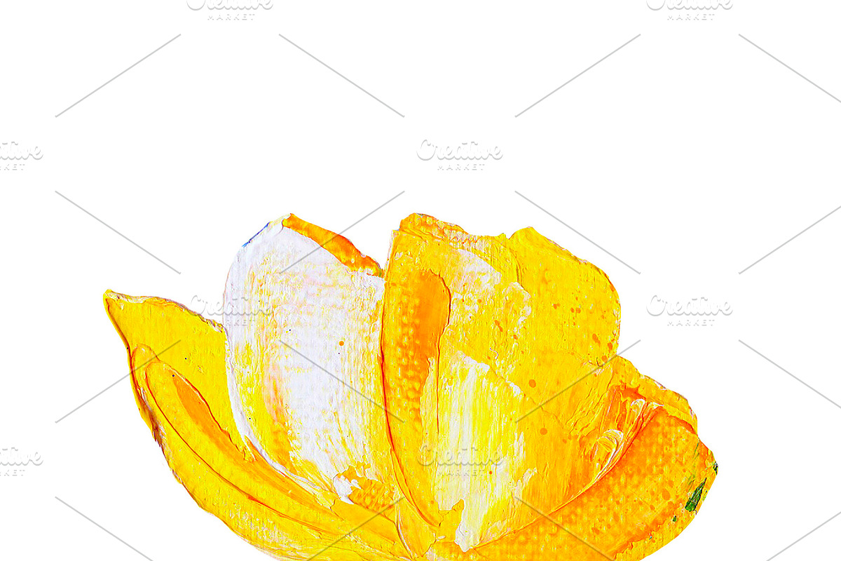 Hand painted modern style yellow flower in Illustrations - product preview 8