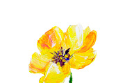 Hand painted modern style yellow flower