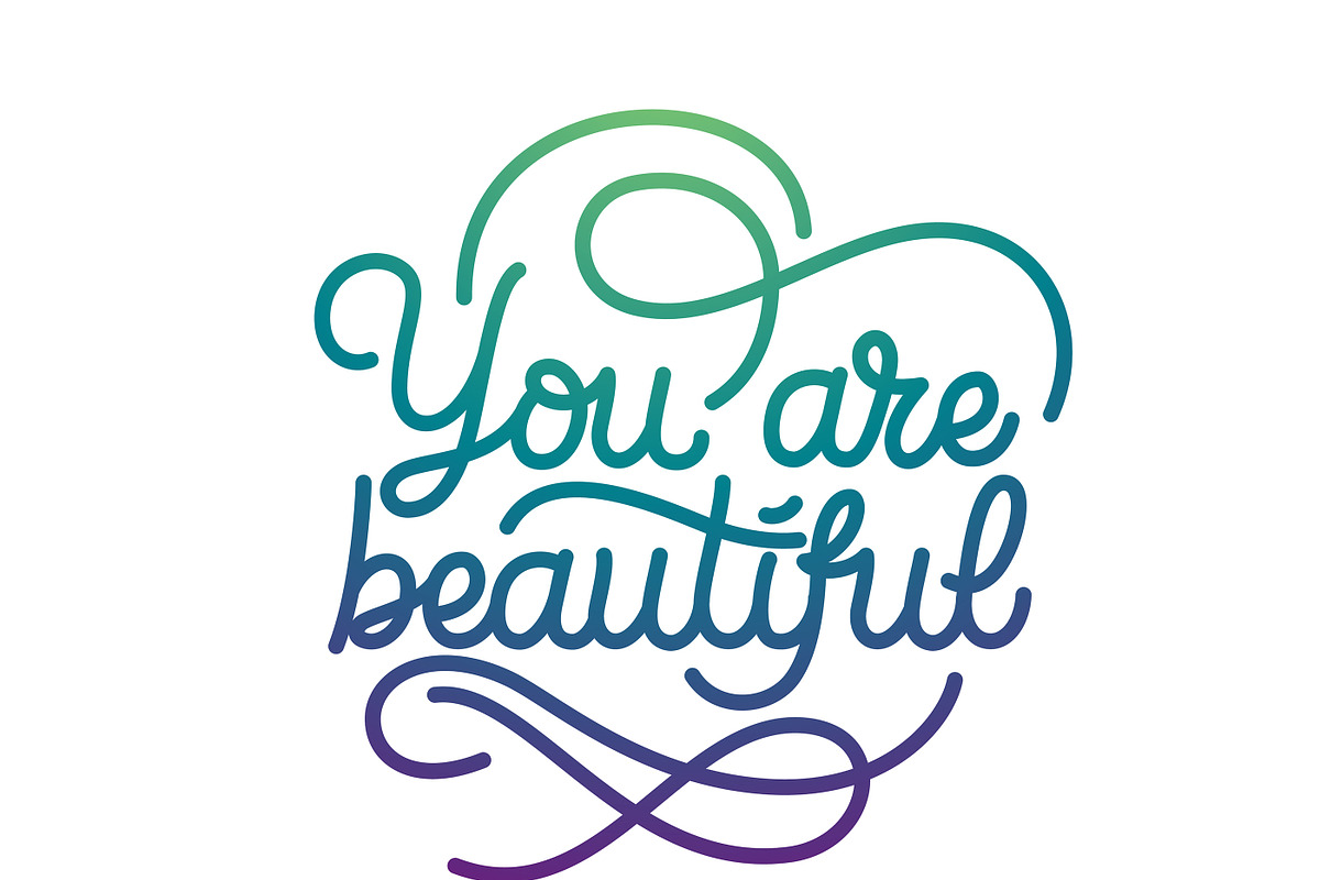 You are Beautiful lettering in Illustrations - product preview 8