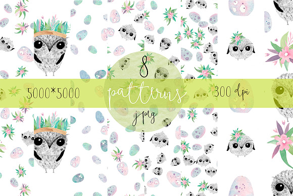 Cute Owl Set in Illustrations - product preview 4
