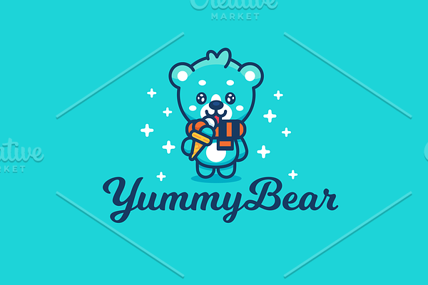 Yummy Bear Cute Logo