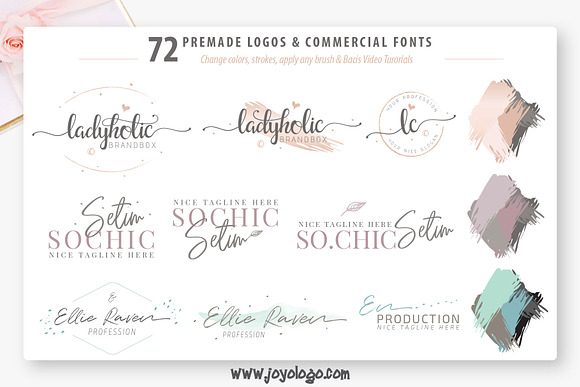Ladyholic Premade Logo Branding Pack in Logo Templates - product preview 6