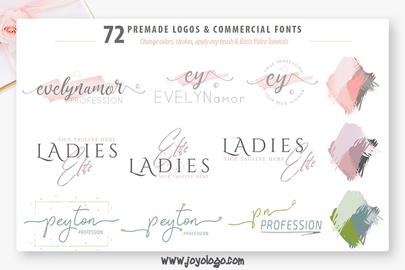 Ladyholic Premade Logo Branding Pack in Logo Templates - product preview 7