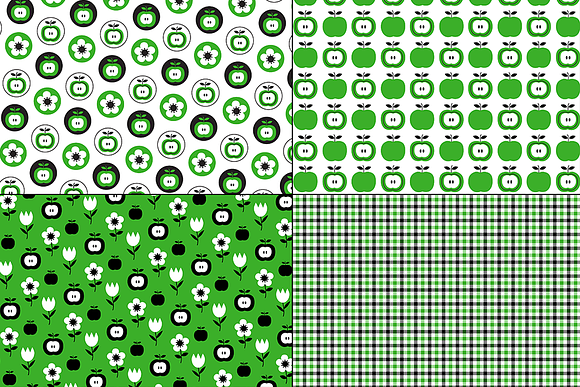Green Apples & Plaid Patterns in Patterns - product preview 1