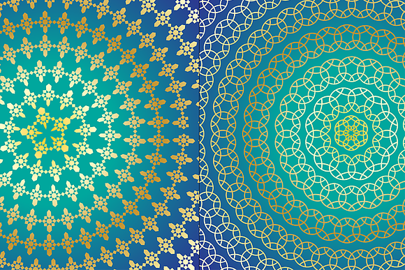 Blue & Gold Circular Patterns  in Patterns - product preview 3