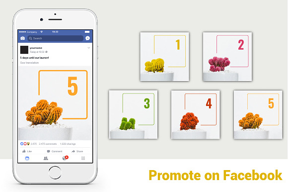 Cacti Countdown Blog & Social Media in Social Media Templates - product preview 2