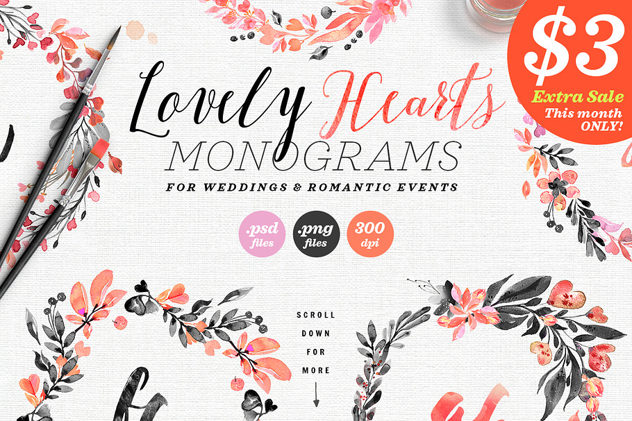Lovely Hearts Monograms IV in Illustrations - product preview 8