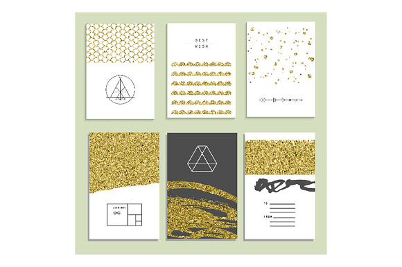 24 invitations with gold texture in Postcard Templates - product preview 2