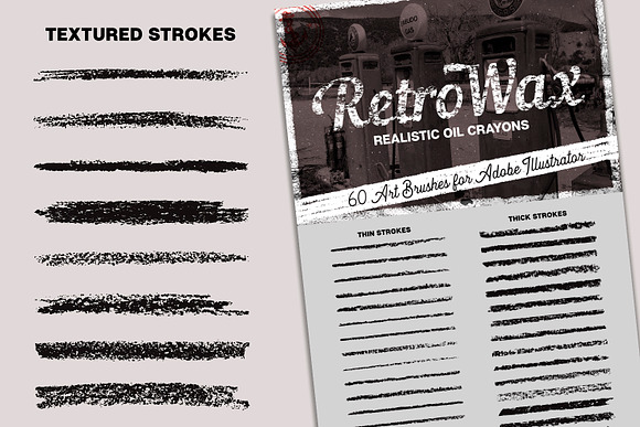 60 Retro Oil & Wax Crayon Brushes in Photoshop Brushes - product preview 3