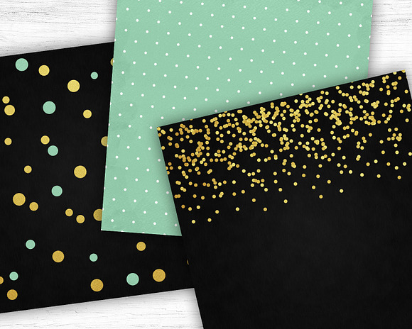 Mint Gold Digital Papers in Textures - product preview 3