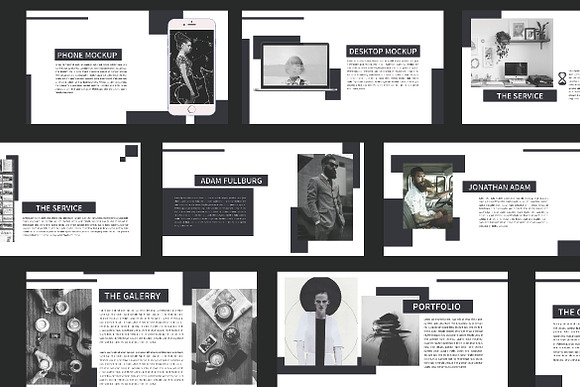 MINIMAL Hipster Black PPT in PowerPoint Templates - product preview 4